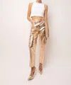Amylynn Lupe Utility Metallic Pants In Gold In Gold