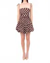 Amylynn Puffball Mini Dress In Brown Polka Dot In Brown