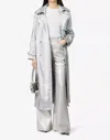 Amylynn Vivienne Trench Coat In Silver In Silver