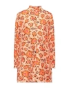 An An Londree Woman Short Dress Orange Size M Silk In Orange