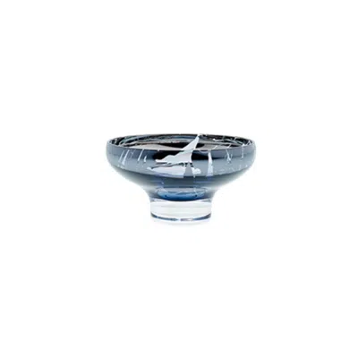 An&angel Blue / Silver Deco Mini Splashed Navy Blue Bowl In Multi