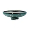 An&angel Deco Large Splashed Bowl In Silver In Green
