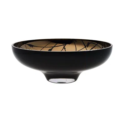 An&angel Gold / Black Titan Large Splashed Black Bowl In Multi