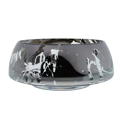 An&angel Silver Deco Jazz Splashed Mirror Bowl