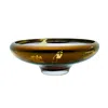 An&angel Yellow / Gold Deco Large Splashed Amber Bowl In Brown