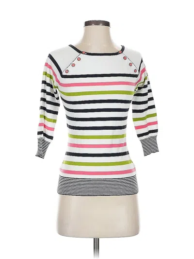 Pre-owned An Original Milly Of New York Pullover Sweater In White