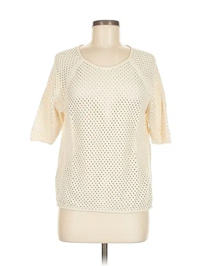 Pre-owned An Original Milly Of New York Pullover Sweater In White