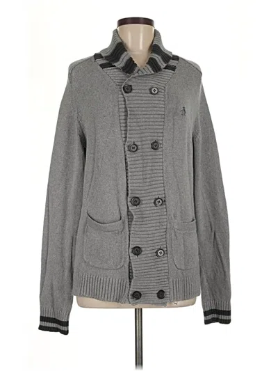 Pre-owned An Original Penguin By Munsingwear Cardigan Sweater In Gray