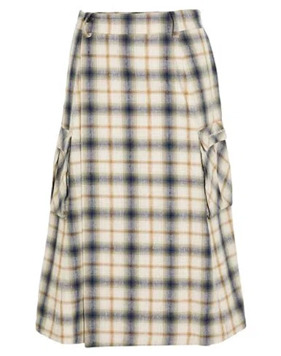 An Other Date Man Midi Skirt Beige Size Onesize Cotton In Blue