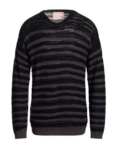 An Other Date Man Sweater Charcoal Size L Cotton In Black