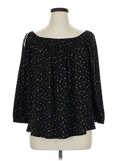 Pre-owned A.n.a. A New Approach 3/4 Sleeve Blouse In Black