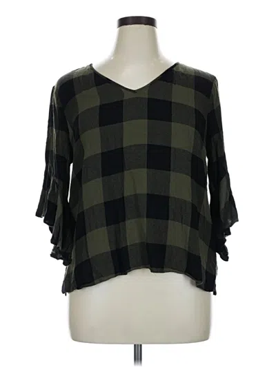 Pre-owned A.n.a. A New Approach 3/4 Sleeve Blouse In Black