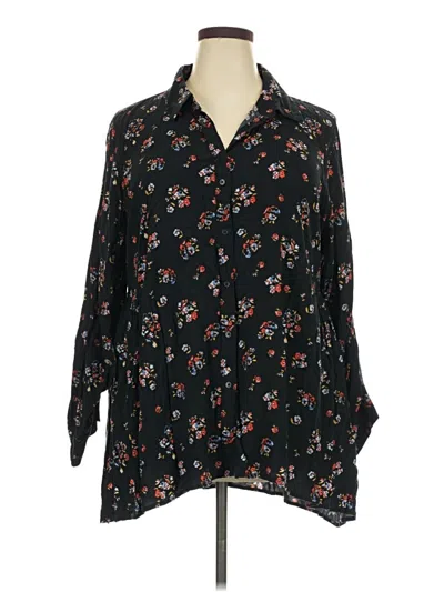 Pre-owned A.n.a. A New Approach 3/4 Sleeve Blouse In Black
