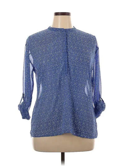 Pre-owned A.n.a. A New Approach 3/4 Sleeve Blouse In Blue