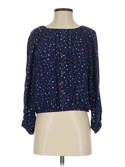 Pre-owned A.n.a. A New Approach 3/4 Sleeve Blouse In Blue
