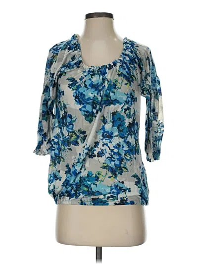 Pre-owned A.n.a. A New Approach 3/4 Sleeve Blouse In Blue