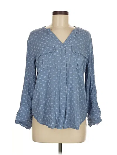 Pre-owned A.n.a. A New Approach 3/4 Sleeve Blouse In Blue