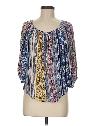 Pre-owned A.n.a. A New Approach 3/4 Sleeve Blouse In Blue