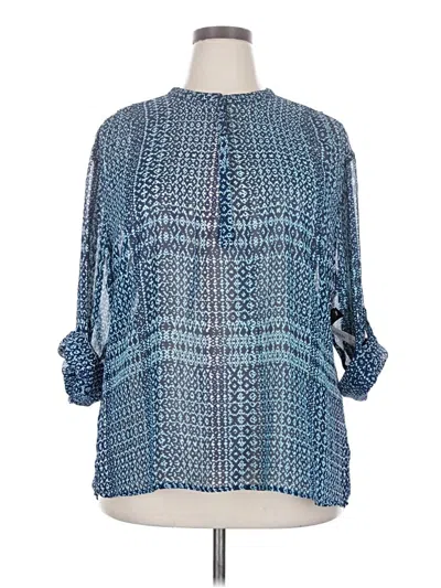 Pre-owned A.n.a. A New Approach 3/4 Sleeve Blouse In Blue