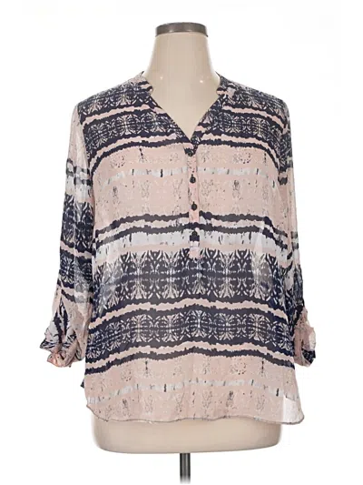 Pre-owned A.n.a. A New Approach 3/4 Sleeve Blouse In Blue