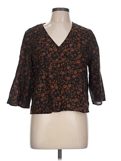 Pre-owned A.n.a. A New Approach 3/4 Sleeve Blouse In Brown