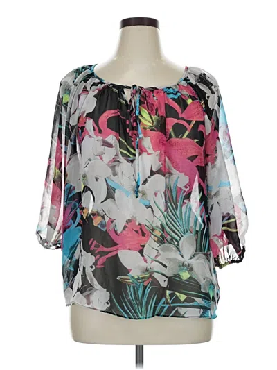 Pre-owned A.n.a. A New Approach 3/4 Sleeve Blouse In Gray