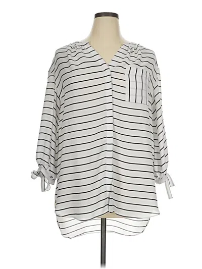 Pre-owned A.n.a. A New Approach 3/4 Sleeve Blouse In Gray