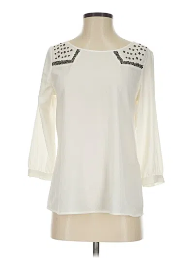 Pre-owned A.n.a. A New Approach 3/4 Sleeve Blouse In Ivory