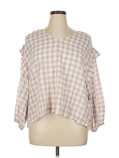 Pre-owned A.n.a. A New Approach 3/4 Sleeve Blouse In Pink