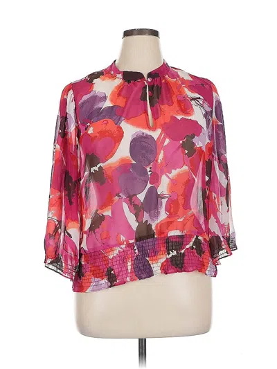 Pre-owned A.n.a. A New Approach 3/4 Sleeve Blouse In Pink