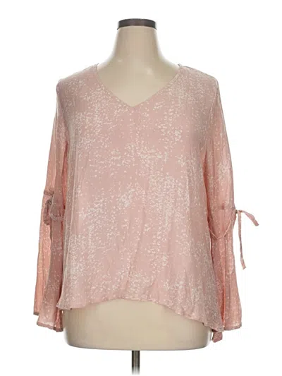 Pre-owned A.n.a. A New Approach 3/4 Sleeve Blouse In Pink