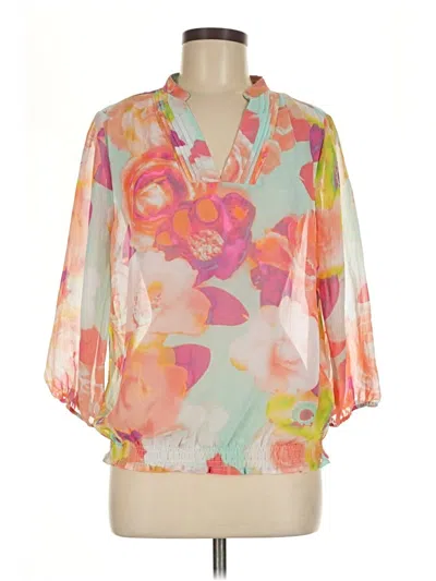 Pre-owned A.n.a. A New Approach 3/4 Sleeve Blouse In Pink