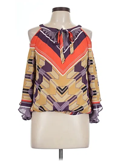 Pre-owned A.n.a. A New Approach 3/4 Sleeve Blouse In Purple