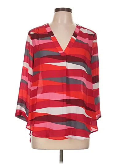 Pre-owned A.n.a. A New Approach 3/4 Sleeve Blouse In Red