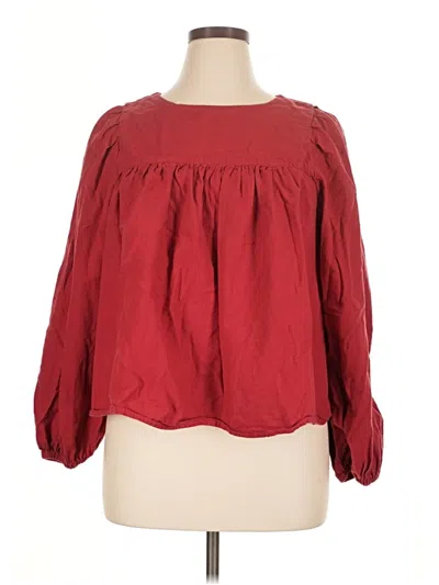 Pre-owned A.n.a. A New Approach 3/4 Sleeve Blouse In Red