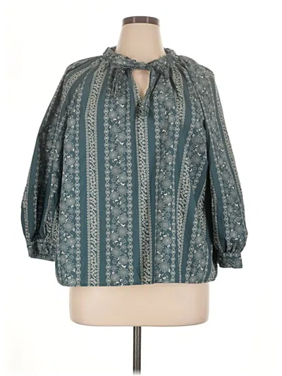 Pre-owned A.n.a. A New Approach 3/4 Sleeve Blouse In Teal