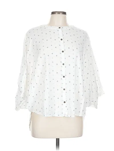 Pre-owned A.n.a. A New Approach 3/4 Sleeve Blouse In White