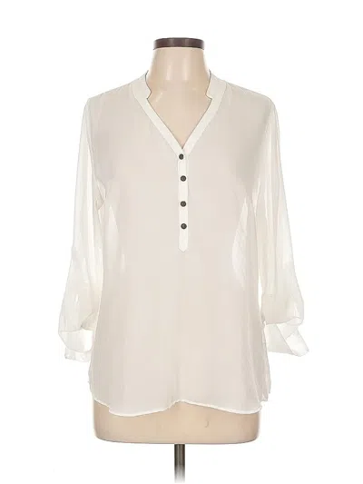 Pre-owned A.n.a. A New Approach 3/4 Sleeve Blouse In White