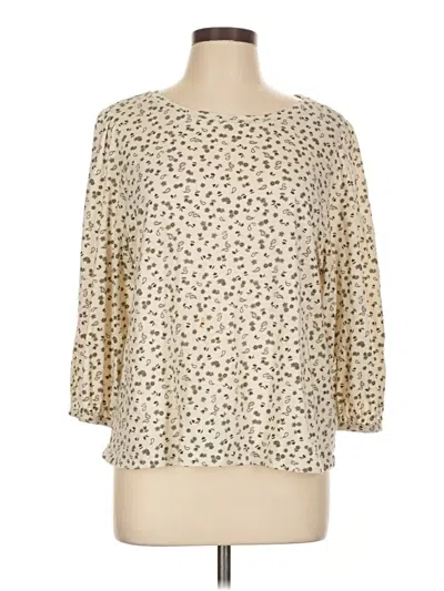 Pre-owned A.n.a. A New Approach 3/4 Sleeve Blouse In White
