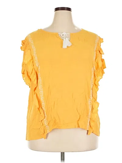 Pre-owned A.n.a. A New Approach 3/4 Sleeve Blouse In Yellow