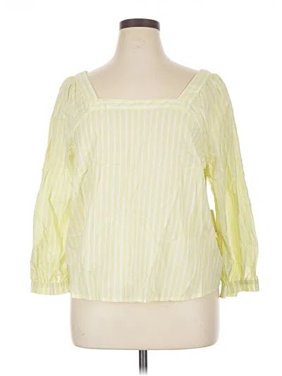 Pre-owned A.n.a. A New Approach 3/4 Sleeve Blouse In Yellow