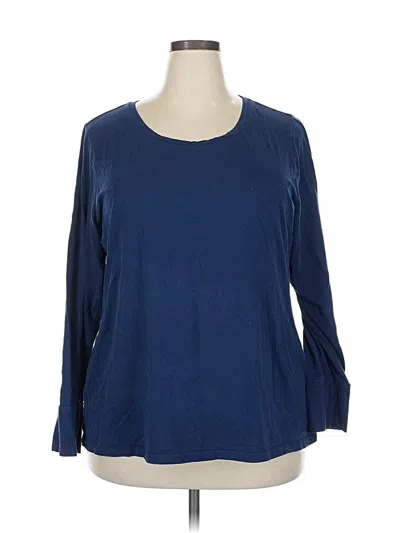 Pre-owned A.n.a. A New Approach 3/4 Sleeve T-shirt In Blue