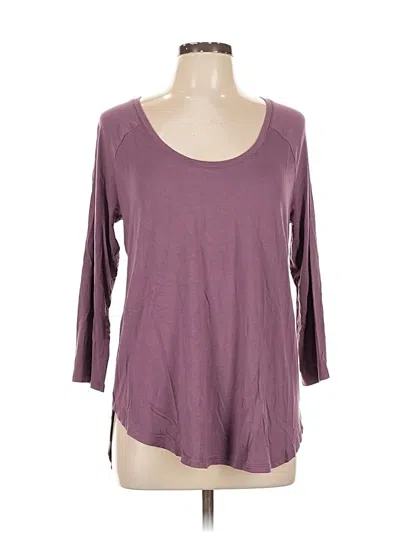 Pre-owned A.n.a. A New Approach 3/4 Sleeve T-shirt In Purple