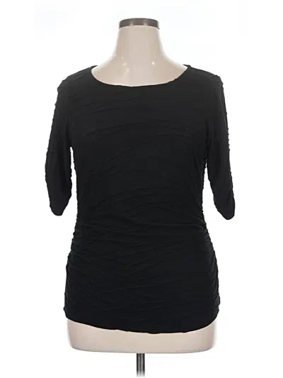 Pre-owned A.n.a. A New Approach 3/4 Sleeve Top Black Scoop Neck Tops