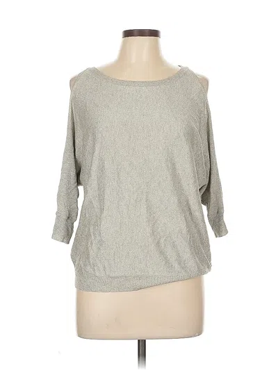 Pre-owned A.n.a. A New Approach 3/4 Sleeve Top Gray Boatneck Tops