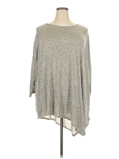Pre-owned A.n.a. A New Approach 3/4 Sleeve Top Gray Boatneck Tops
