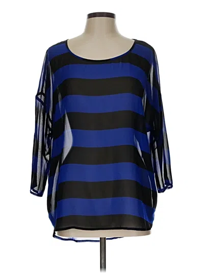 Pre-owned A.n.a. A New Approach 3/4 Sleeve T-shirt In Blue