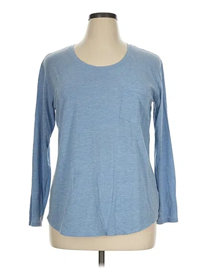 Pre-owned A.n.a. A New Approach 3/4 Sleeve T-shirt In Blue