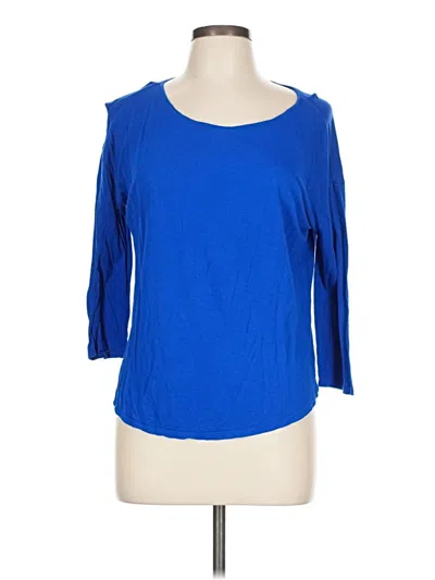 Pre-owned A.n.a. A New Approach 3/4 Sleeve T-shirt In Blue
