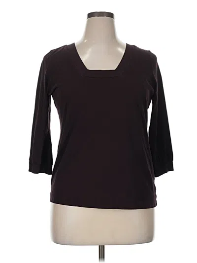 Pre-owned A.n.a. A New Approach 3/4 Sleeve T-shirt In Brown